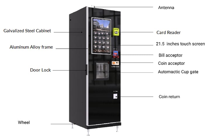 Self-service automatyske kofje masine útkeapje kofje (2)